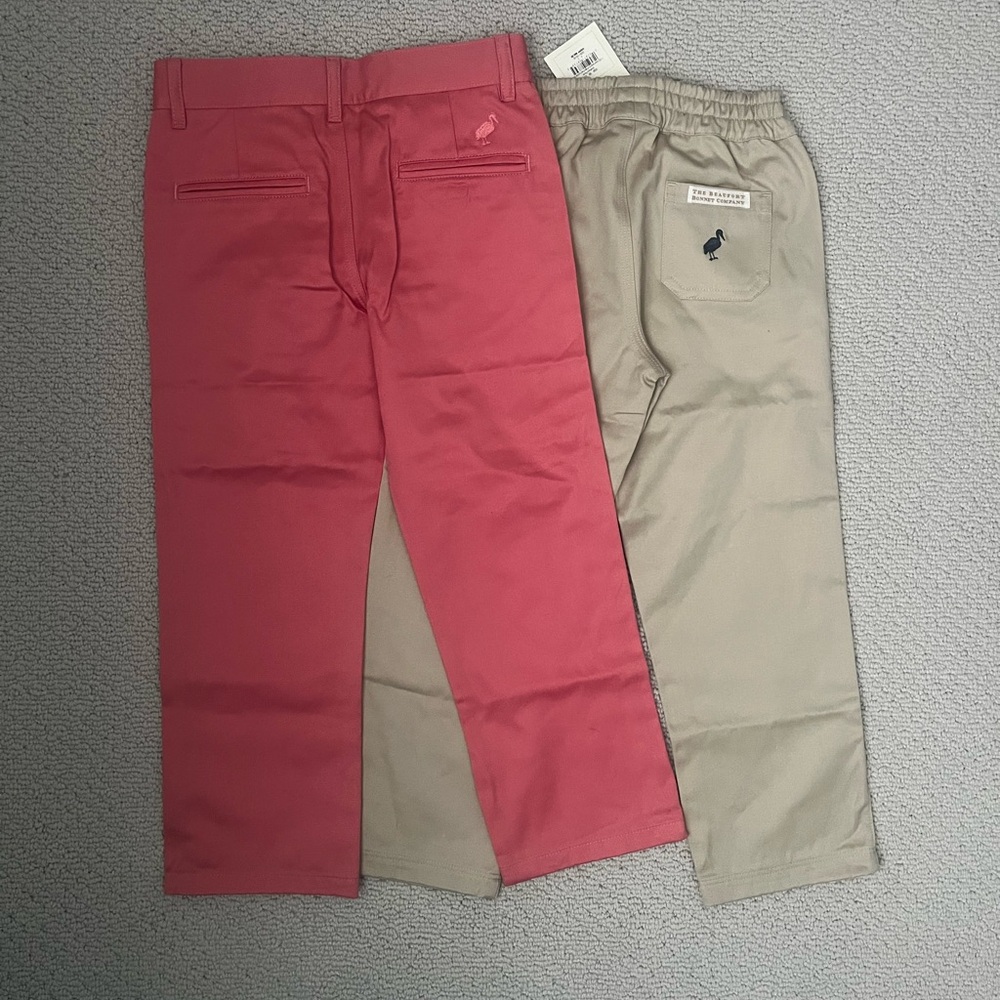 The Beaufort Bonnet Company Salmon and Khaki Kids Chino Pants